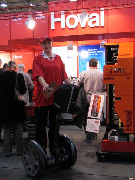 Segway sighted in Austria
Hoval distributed flyers with one of the first segways in Austria on the construction fair in Vienna. A good promotion idea because the exotic Segway is very noticeable.