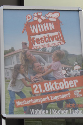 Fest im Musterhauspark Eugendorf
Am 21. Oktober sind während des Wohnfestivals 7 Objekte geschlossen oder zu einer anderen Verwendung als Fertigteilhaus verkaufen.